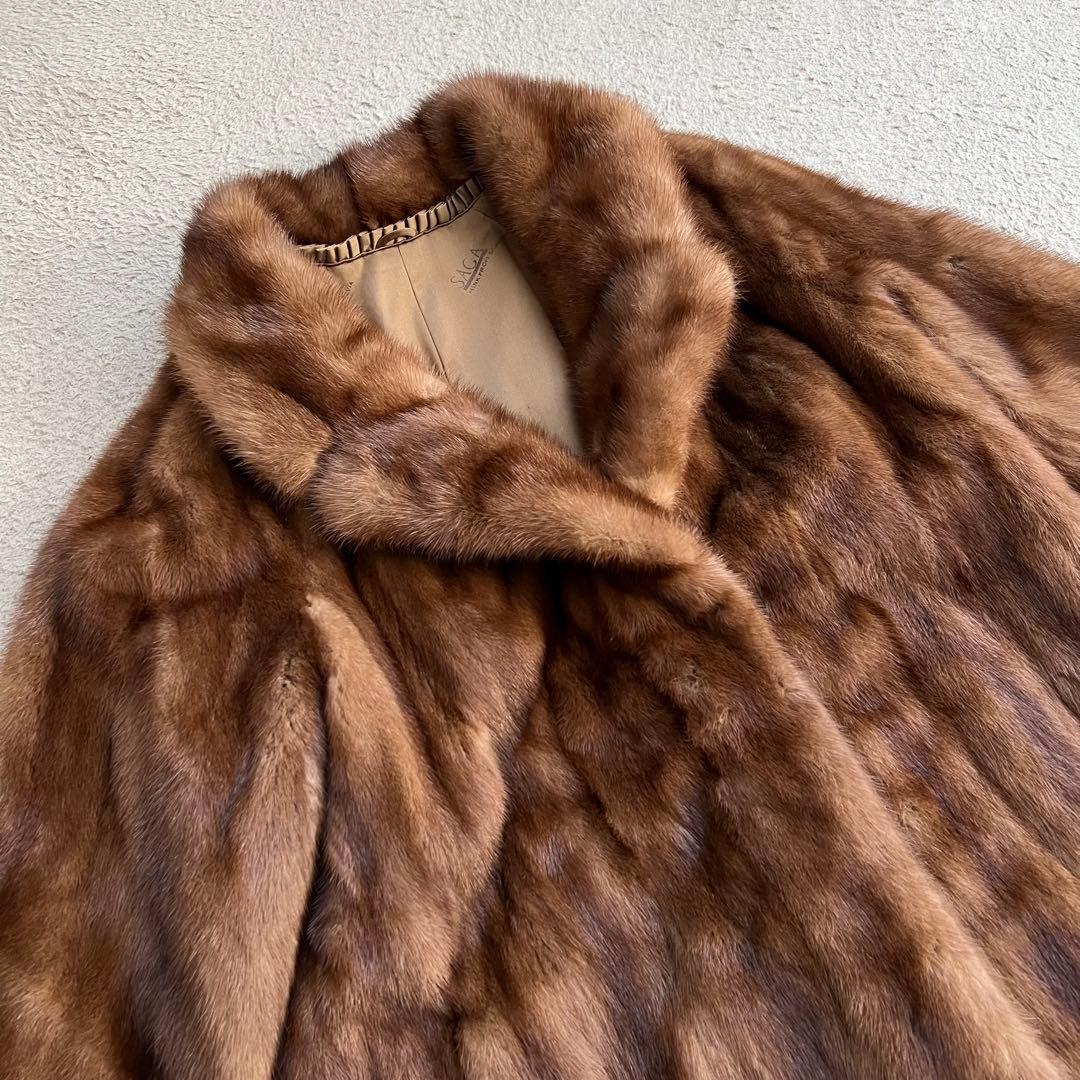 美品　サガミンク　ロイヤル　ロング　キャメル　ファーコート