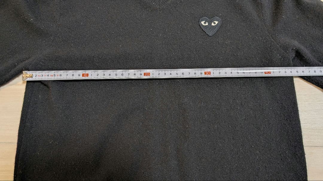 PLAY COMME des GARÇONS ブラック Vネックセーター S