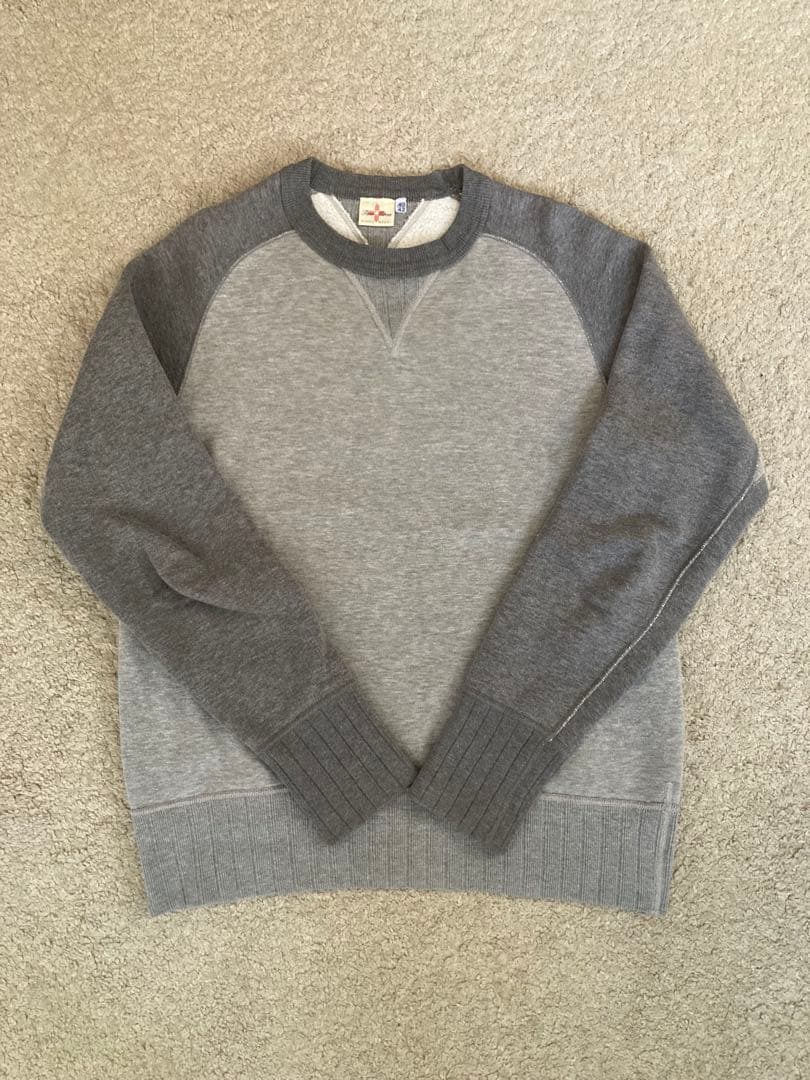 【Two Moon 】丸胴　両Vスウェット　ラグラン　40/42 (M)