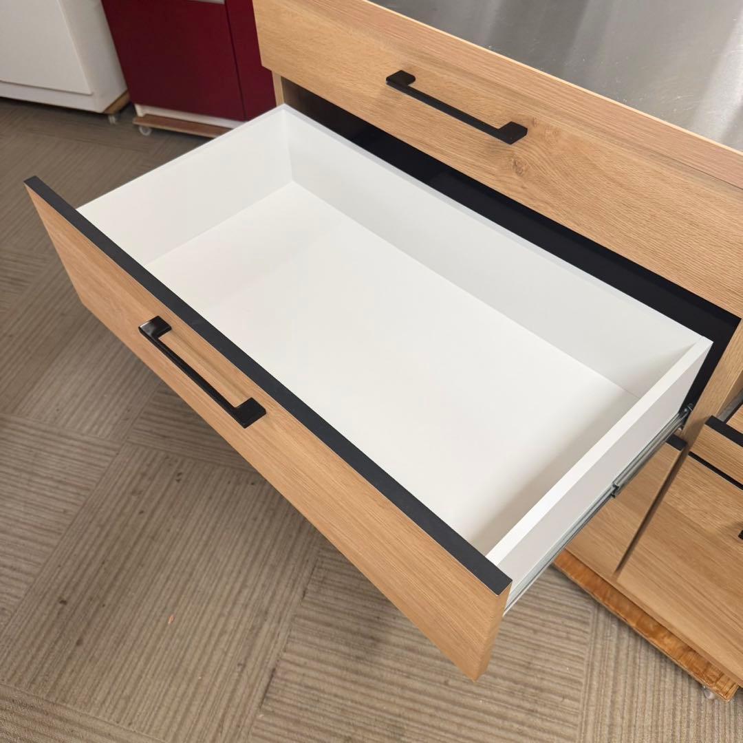 【超美品‼️】高級♪ 古賀家具 120cm幅キッチンカウンター 天板ステンレス