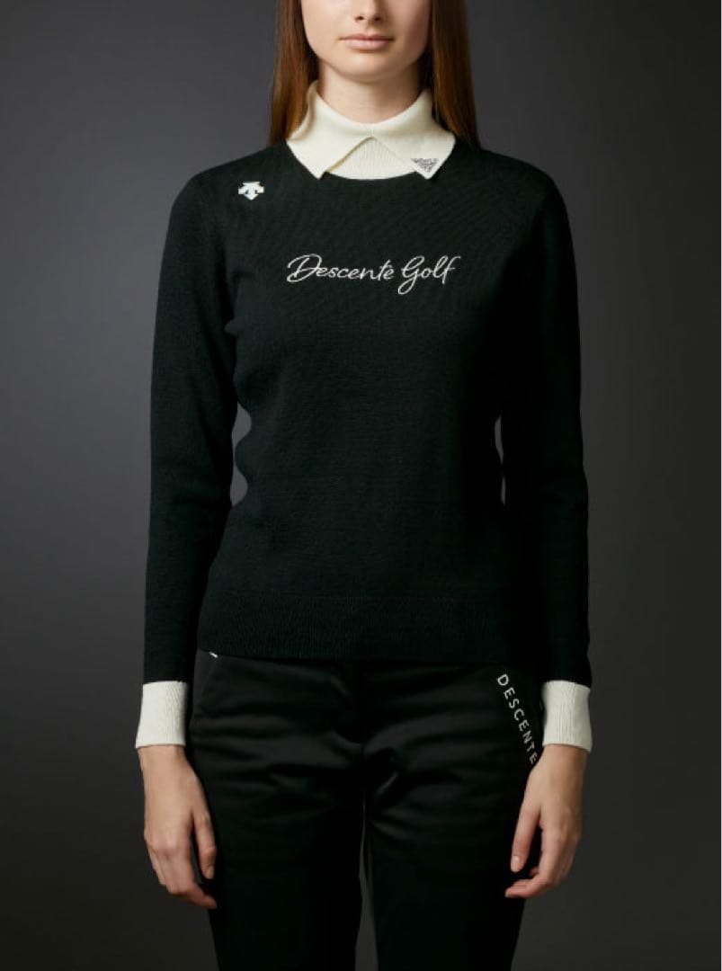 【デサントゴルフリュクス】ニットセーター ブラック M レディース