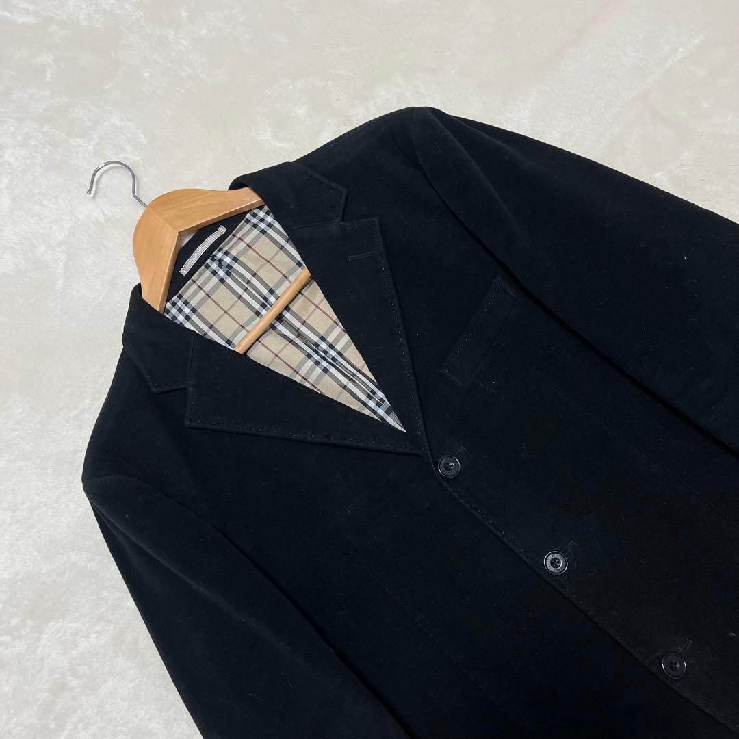 ちい✨バーバリーブラックレーベル　ベロア　テーラードジ　ノバチェック