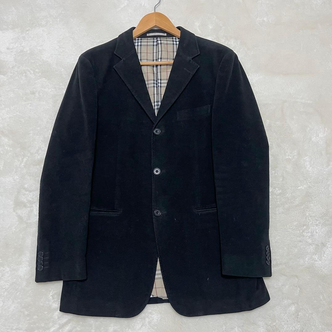 ちい✨バーバリーブラックレーベル　ベロア　テーラードジ　ノバチェック