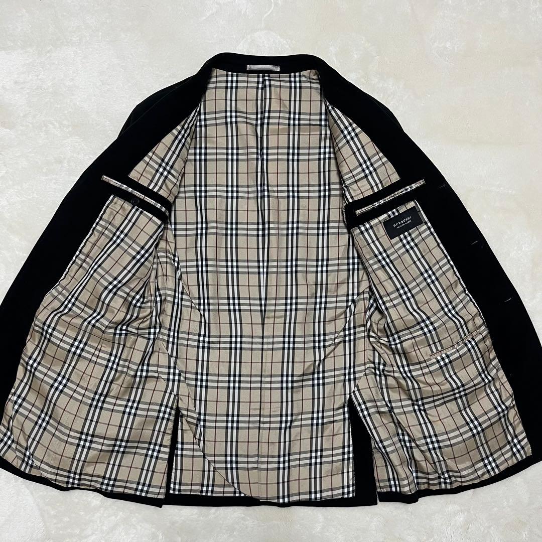 ちい✨バーバリーブラックレーベル　ベロア　テーラードジ　ノバチェック