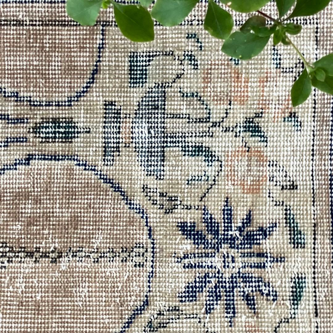 アート✳︎塔✳︎シャンデリア　キャラメルベージュ　ブルー　トルコヴィンテージラグ