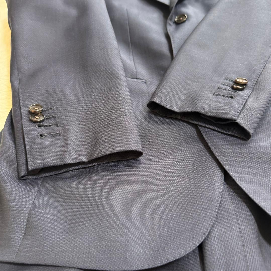 新品同様品　テーラーフクオカ　セットアップスーツ3ピーススーツ　メンズM ブルー