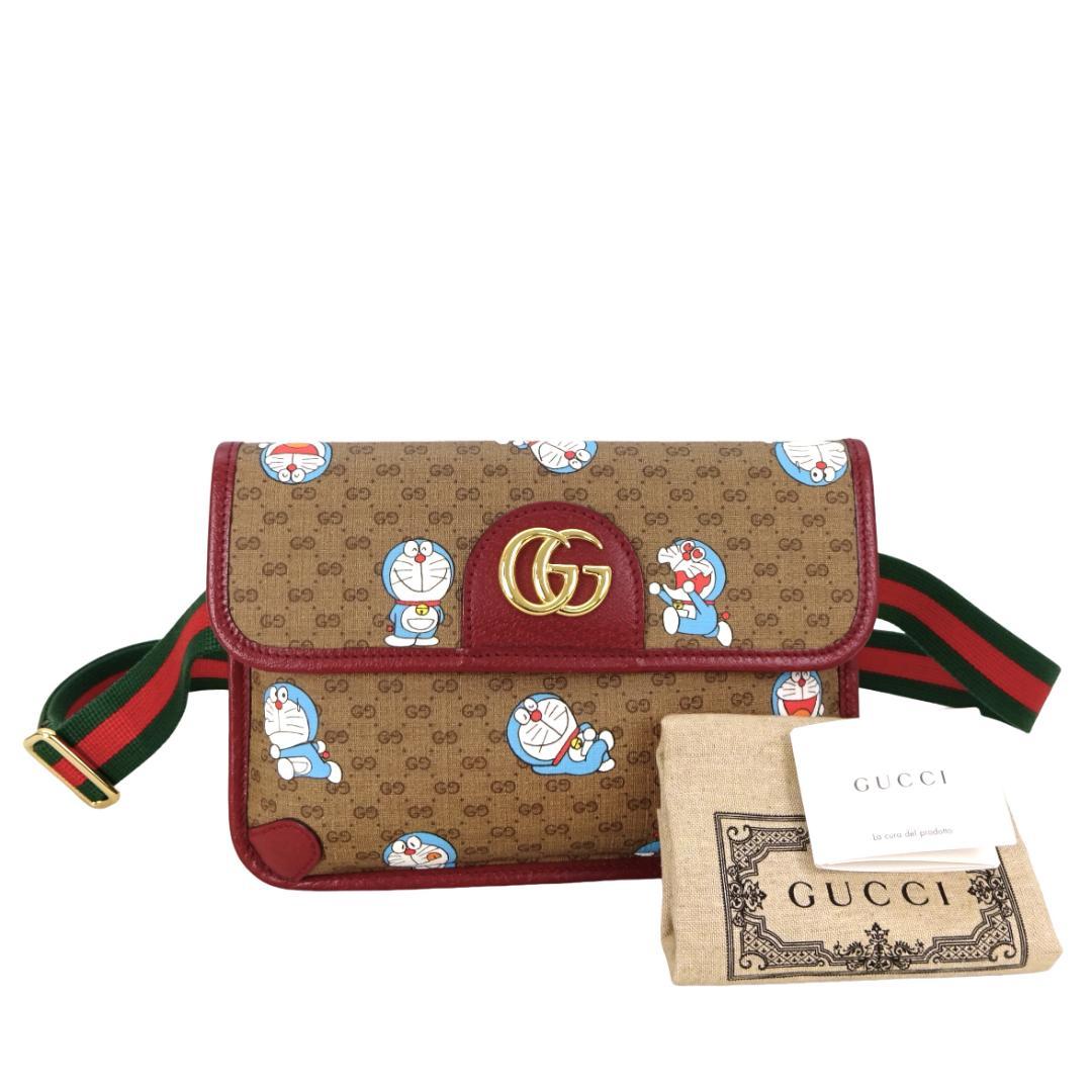 本物 未使用■グッチ■ベルトバッグ ミニ GGスプリーム オフディア ドラえもん