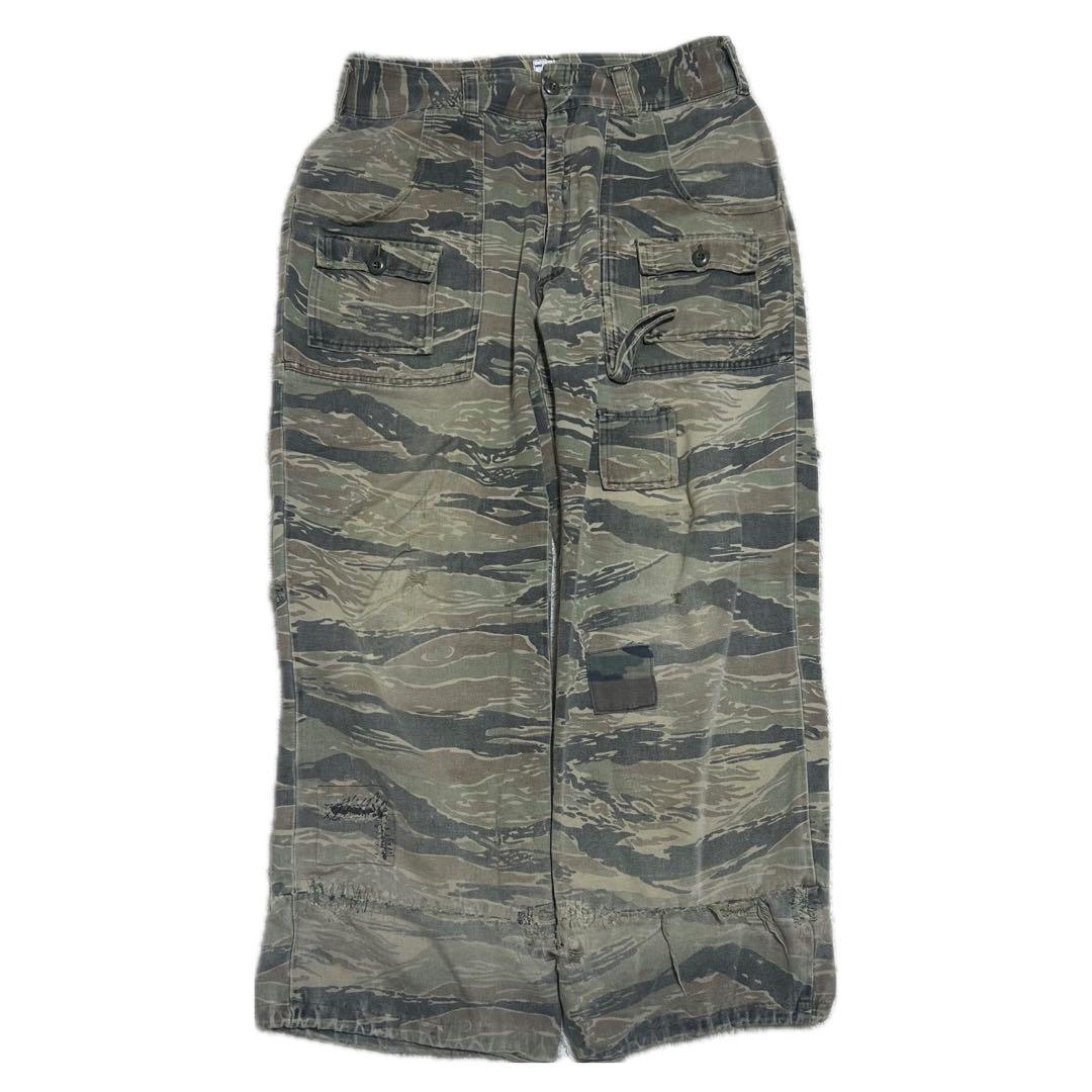 【70s】ビンテージ ミリタリー タイガーカモ ギミック Y2K カーキ カーゴ