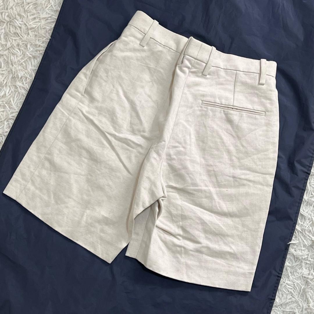 エルメス マルジェラ期 コットン×リネン センタープレス ショートパンツ S相当