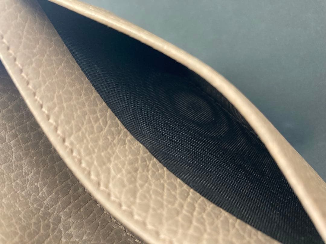 GUCCI GGロゴ マーモント レザー 名刺入れ/カードケース ベージュ◇