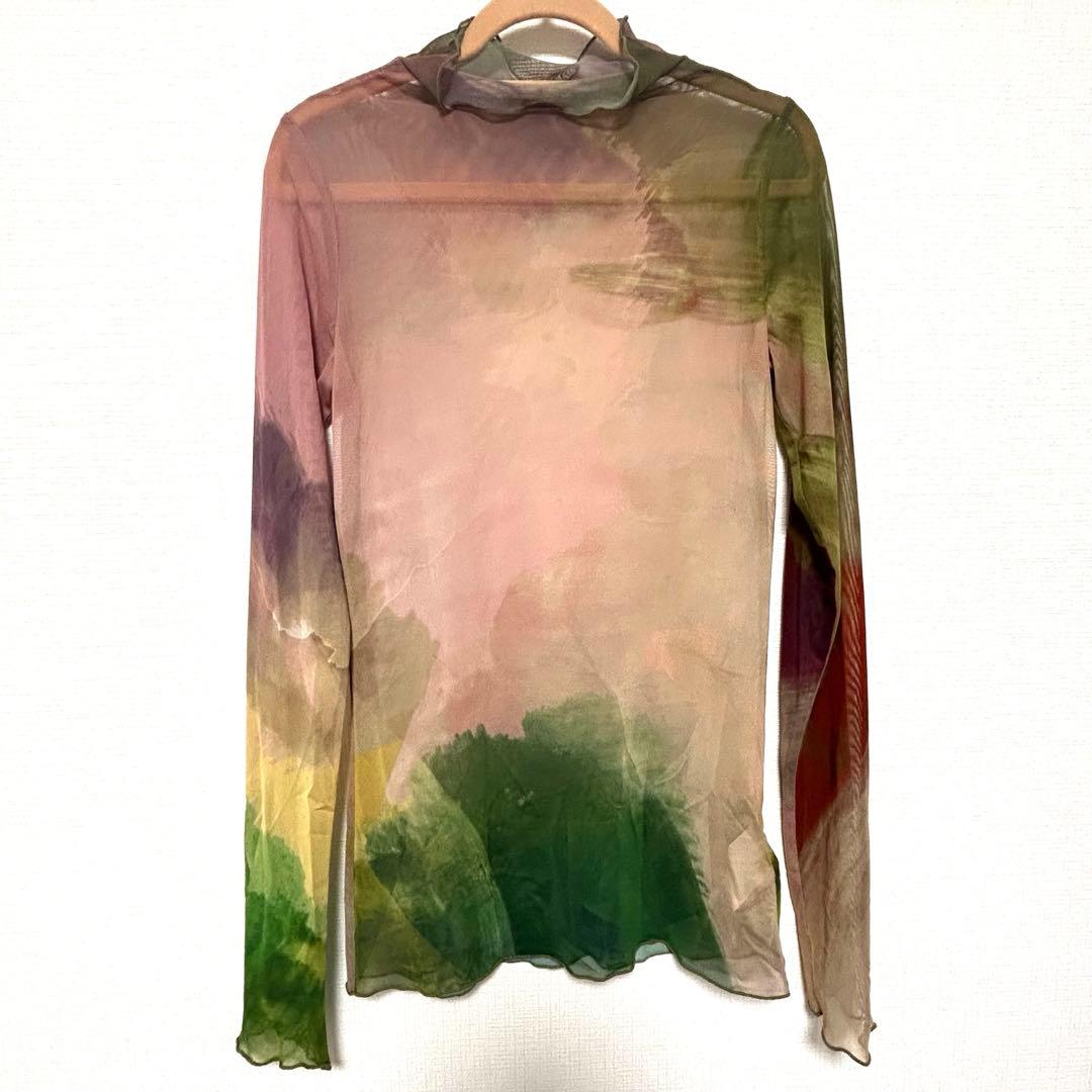 トップス Ameri ELIZABETH STAINED GLASS SHEER TOP