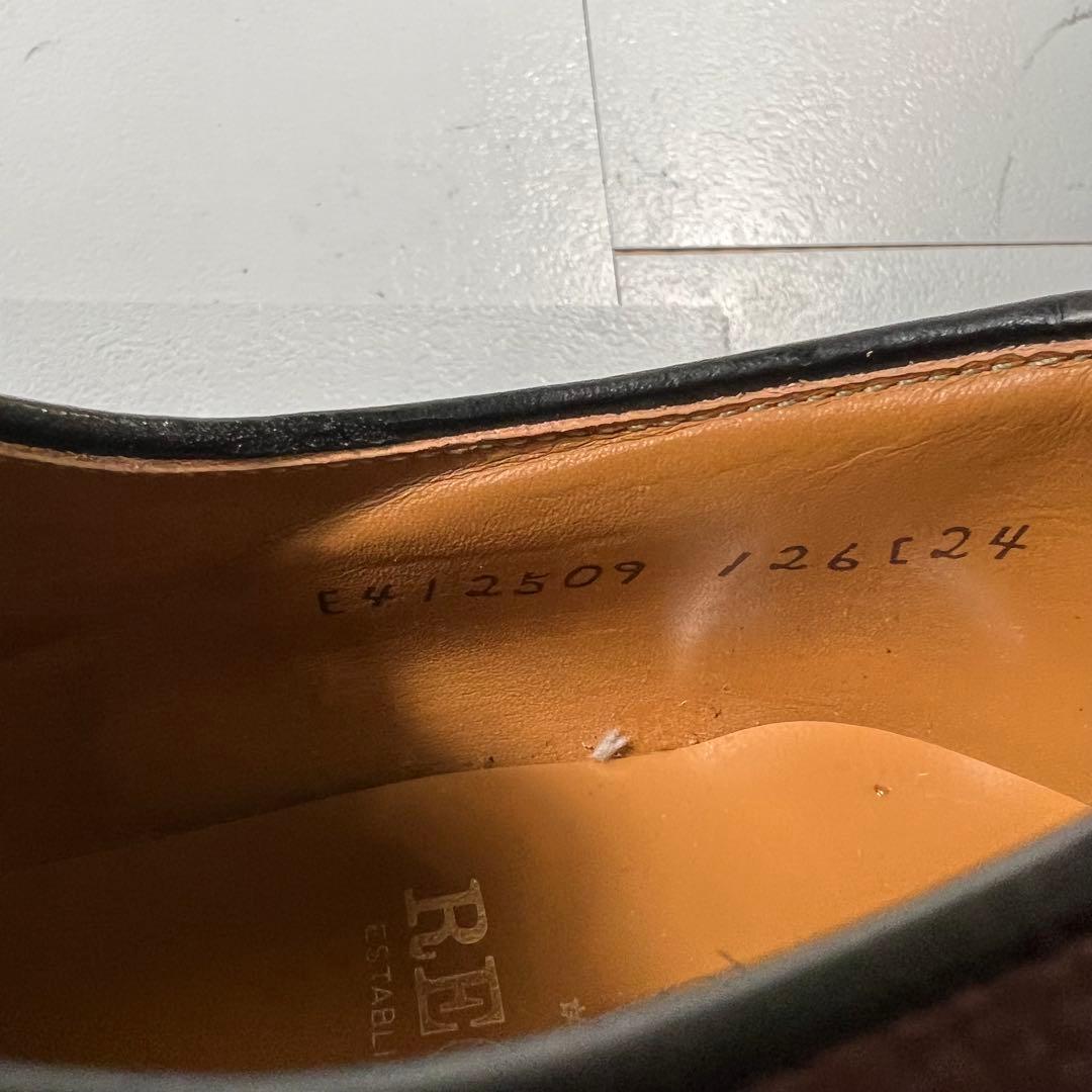 未使用品 REGAL リーガル プレーントウ 革底 ブラウン シボ革 24cm