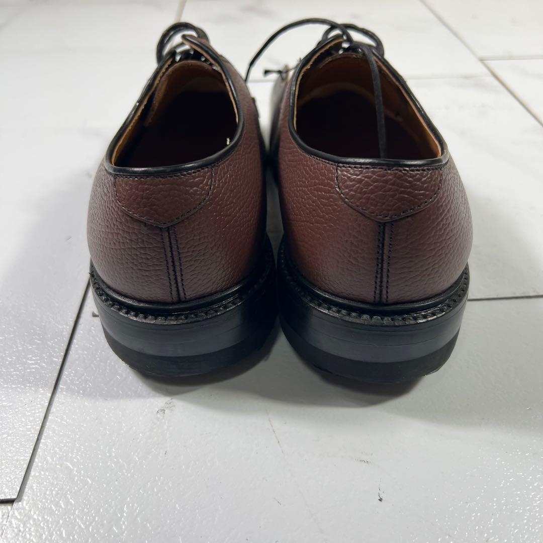 未使用品 REGAL リーガル プレーントウ 革底 ブラウン シボ革 24cm