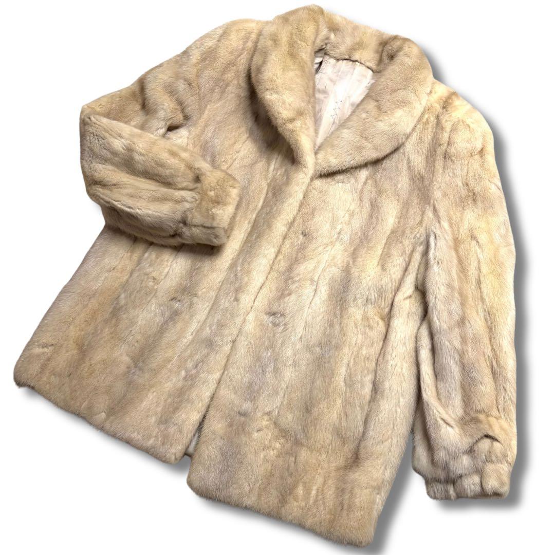【着丈70cm以上】パールミンク MINK リアルファーコート 本毛皮 貂
