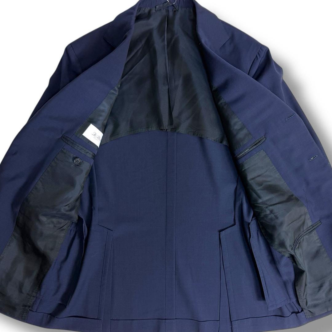 J6387 美品 デペトリロ ソリッドアンコンスーツ ネイビーブルー 46