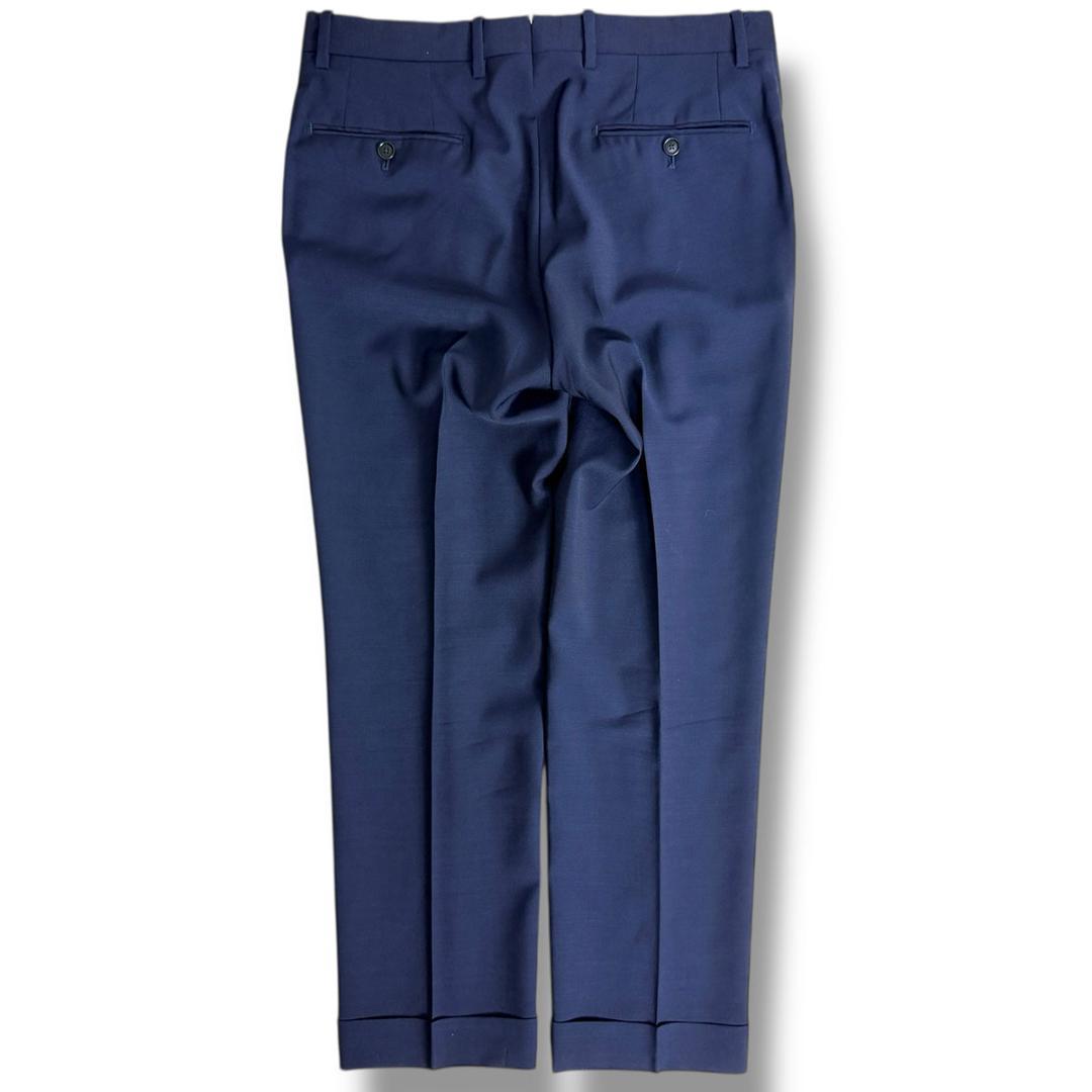 J6387 美品 デペトリロ ソリッドアンコンスーツ ネイビーブルー 46