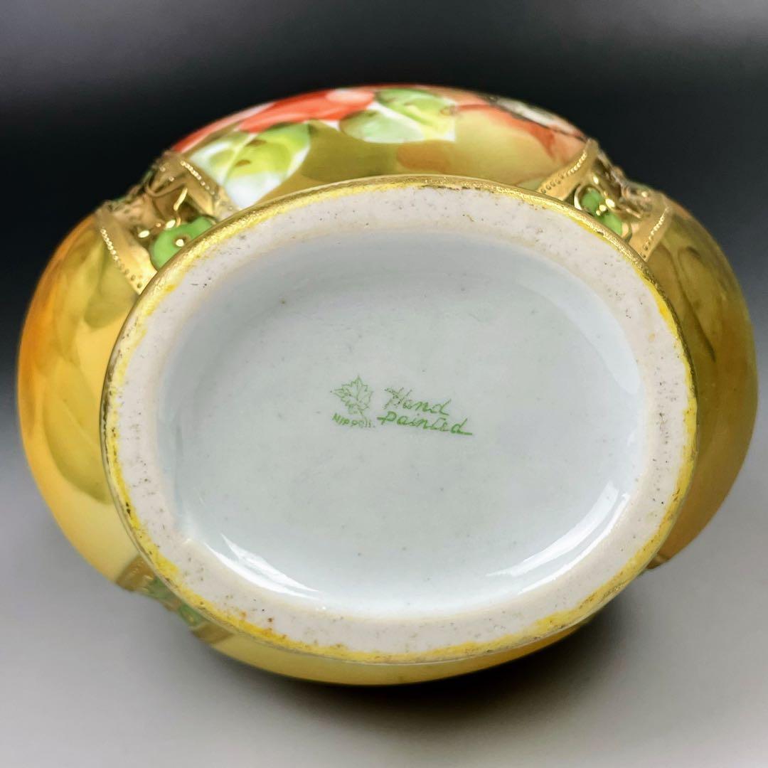 【美品】オールドノリタケ アールヌーボー ポピー紋花瓶 ジュエル ジュール