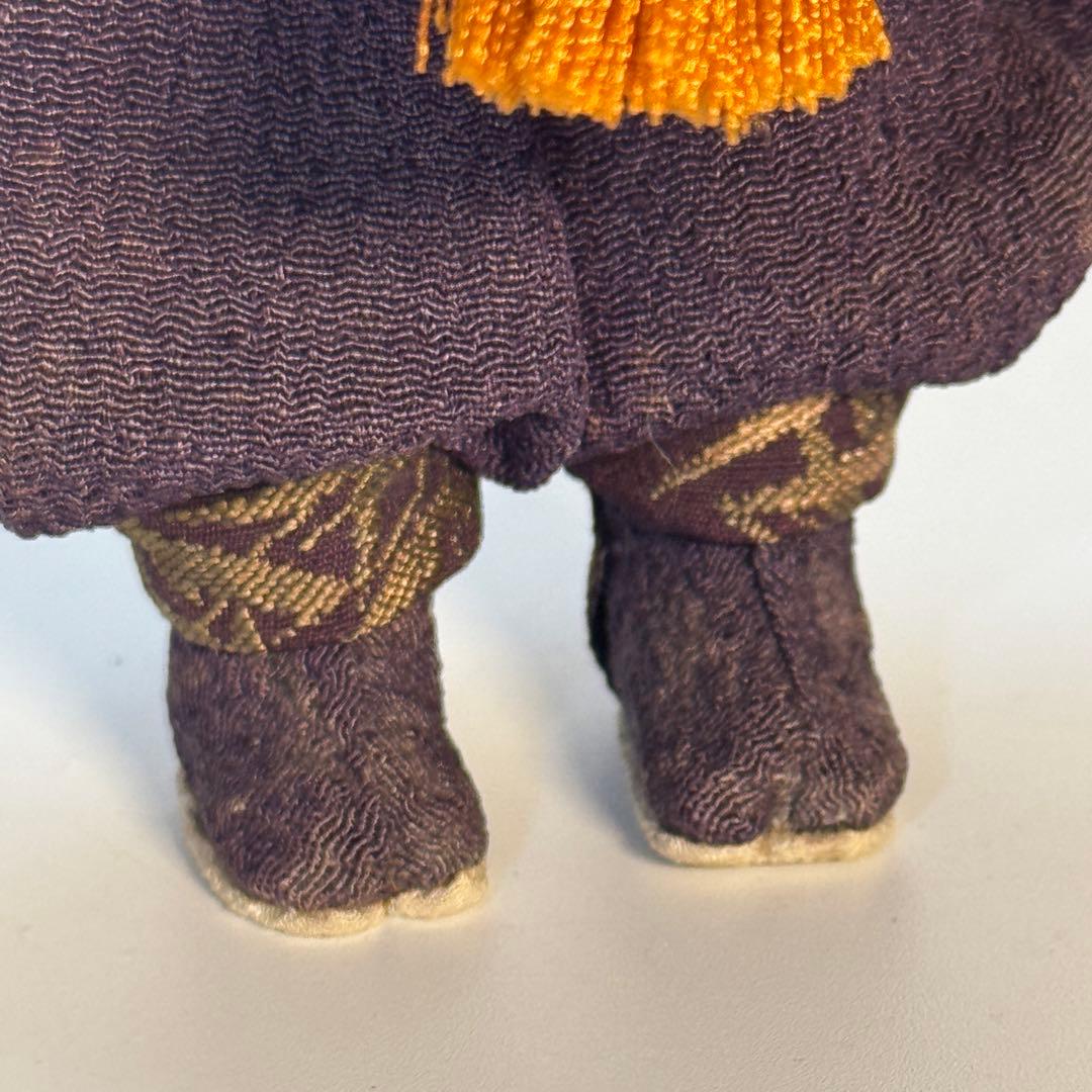 創作人形 太鼓を持つ童 作家物 古布 江戸縮緬