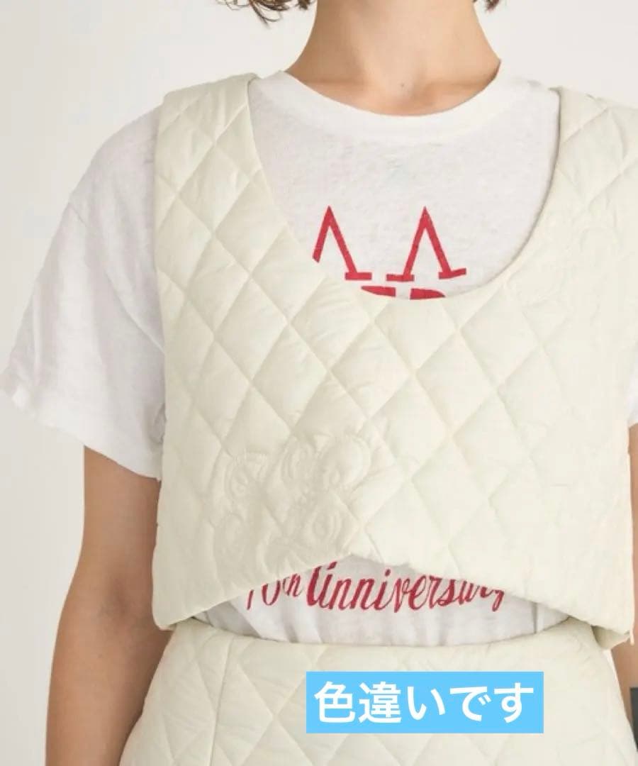 【crinkle】※レア※幻のイニシャルキルトベスト　イエロー　キルティング