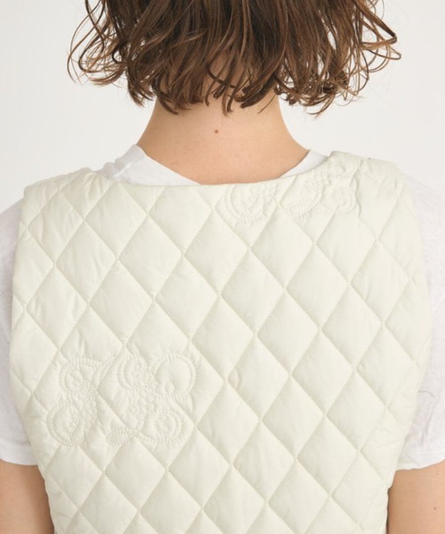 【crinkle】※レア※幻のイニシャルキルトベスト　イエロー　キルティング