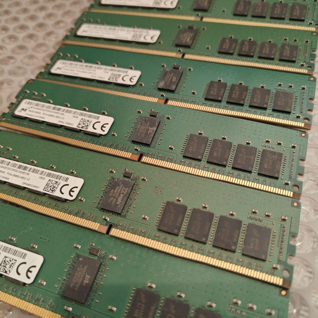 サーバ用メモリ マイクロン製 DDR4 16GB 6枚 ECC RDIMM