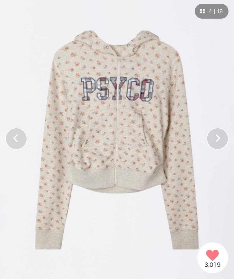 SCULPTOR Cottage Zip-Up Hoodie Flower 花柄