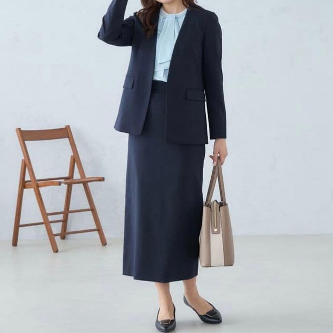 処分価格　AOKI ネイビー スカートセットアップ　スーツ