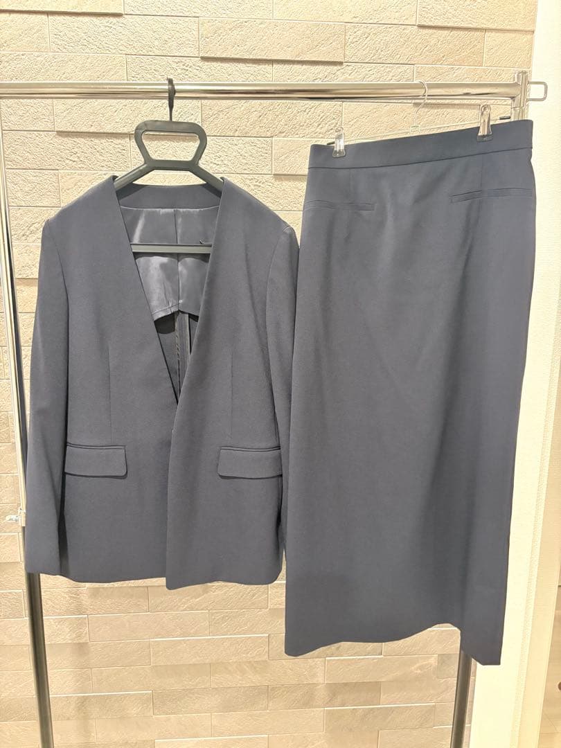 処分価格　AOKI ネイビー スカートセットアップ　スーツ