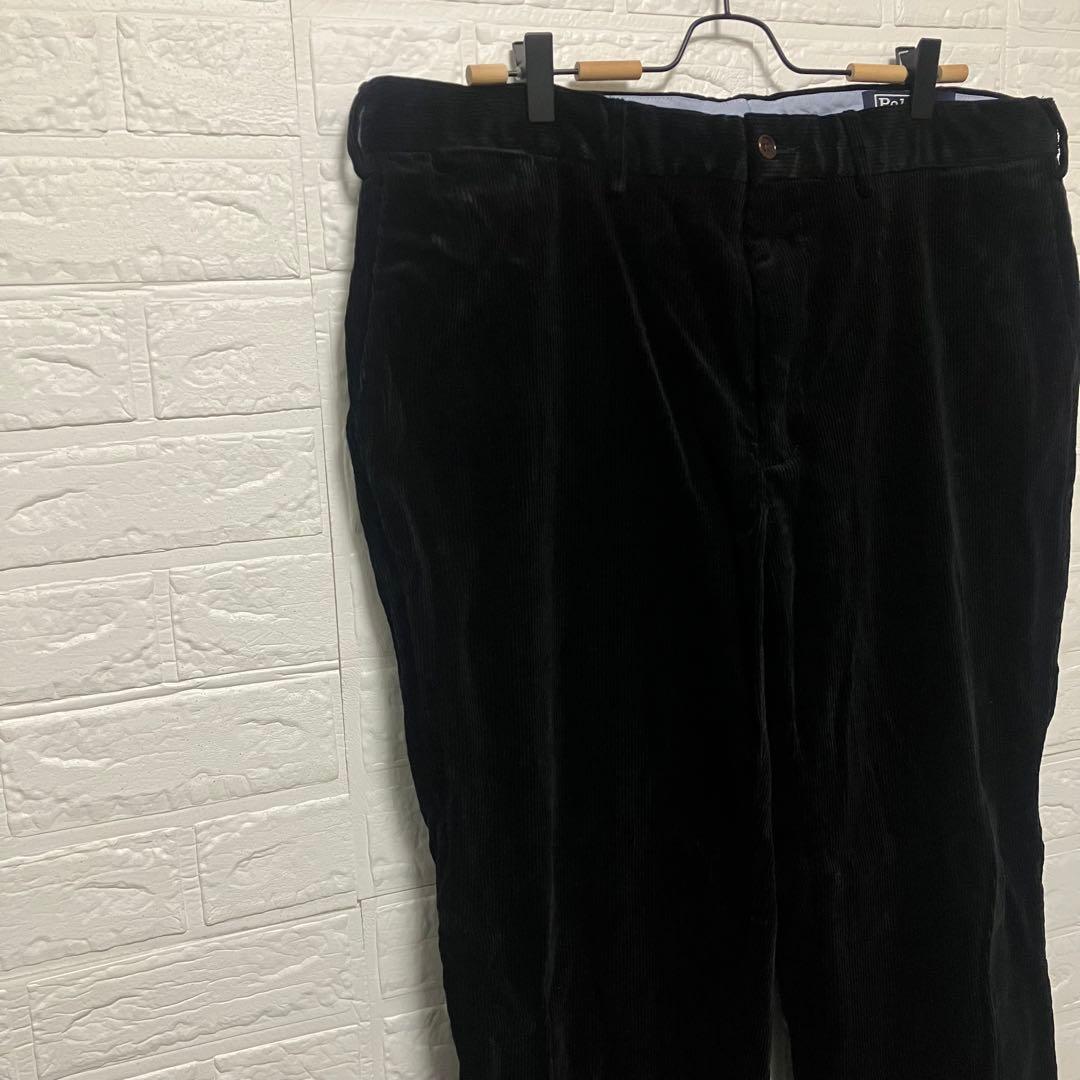 ●G23【US輸入】ラルフローレン コーデュロイパンツ ブラック系 【W38】