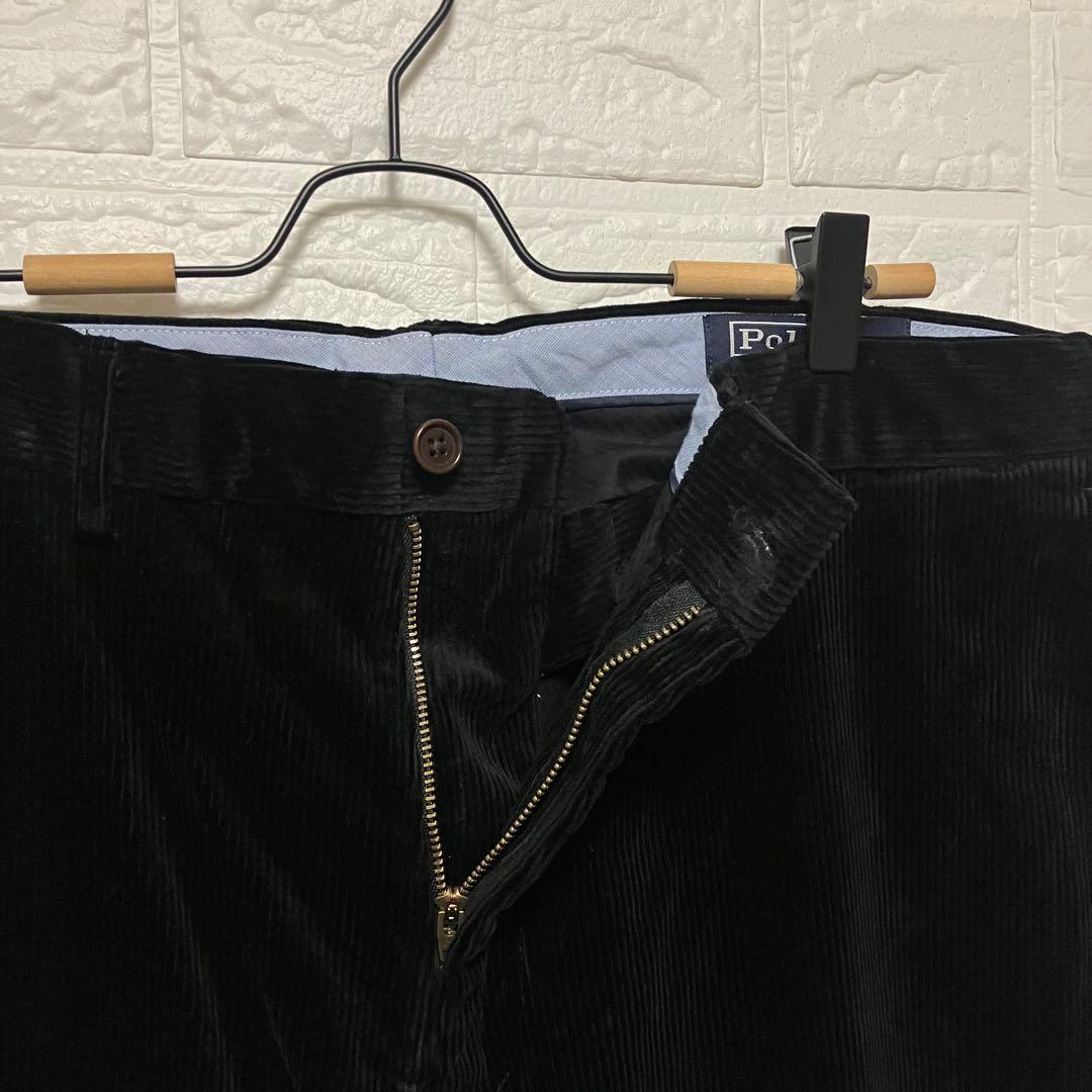 ●G23【US輸入】ラルフローレン コーデュロイパンツ ブラック系 【W38】
