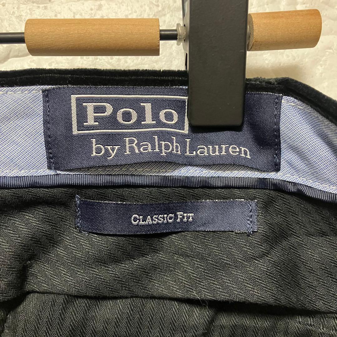 ●G23【US輸入】ラルフローレン コーデュロイパンツ ブラック系 【W38】