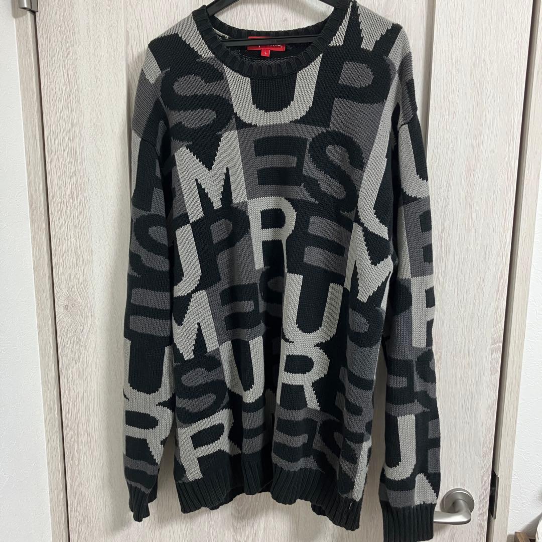 Supreme ロゴニットセーター ブラック シュプリーム ニット セーター