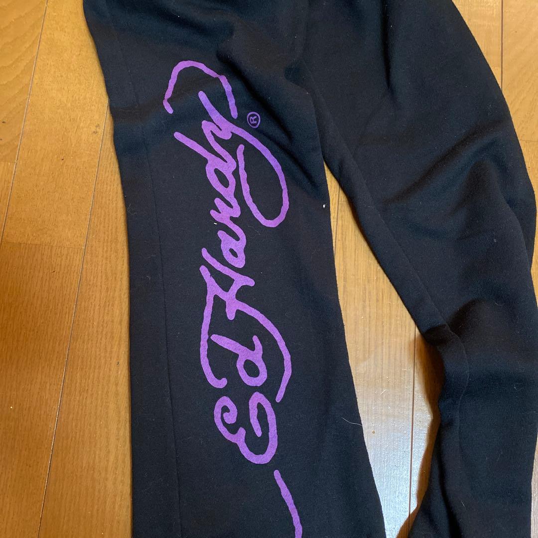 ED HARDY スカル ハート パーカー 黒　スウェット　上下セットアップ