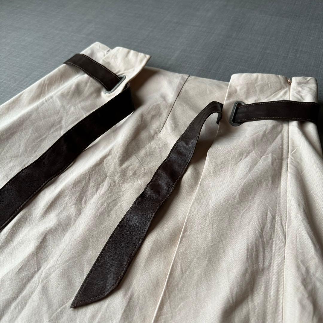 GUNEX for BRUNELLO CUCINELLI レザーベルト スカート