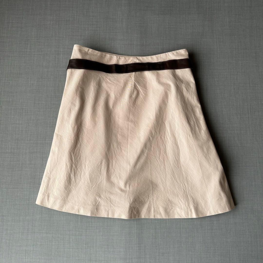 GUNEX for BRUNELLO CUCINELLI レザーベルト スカート