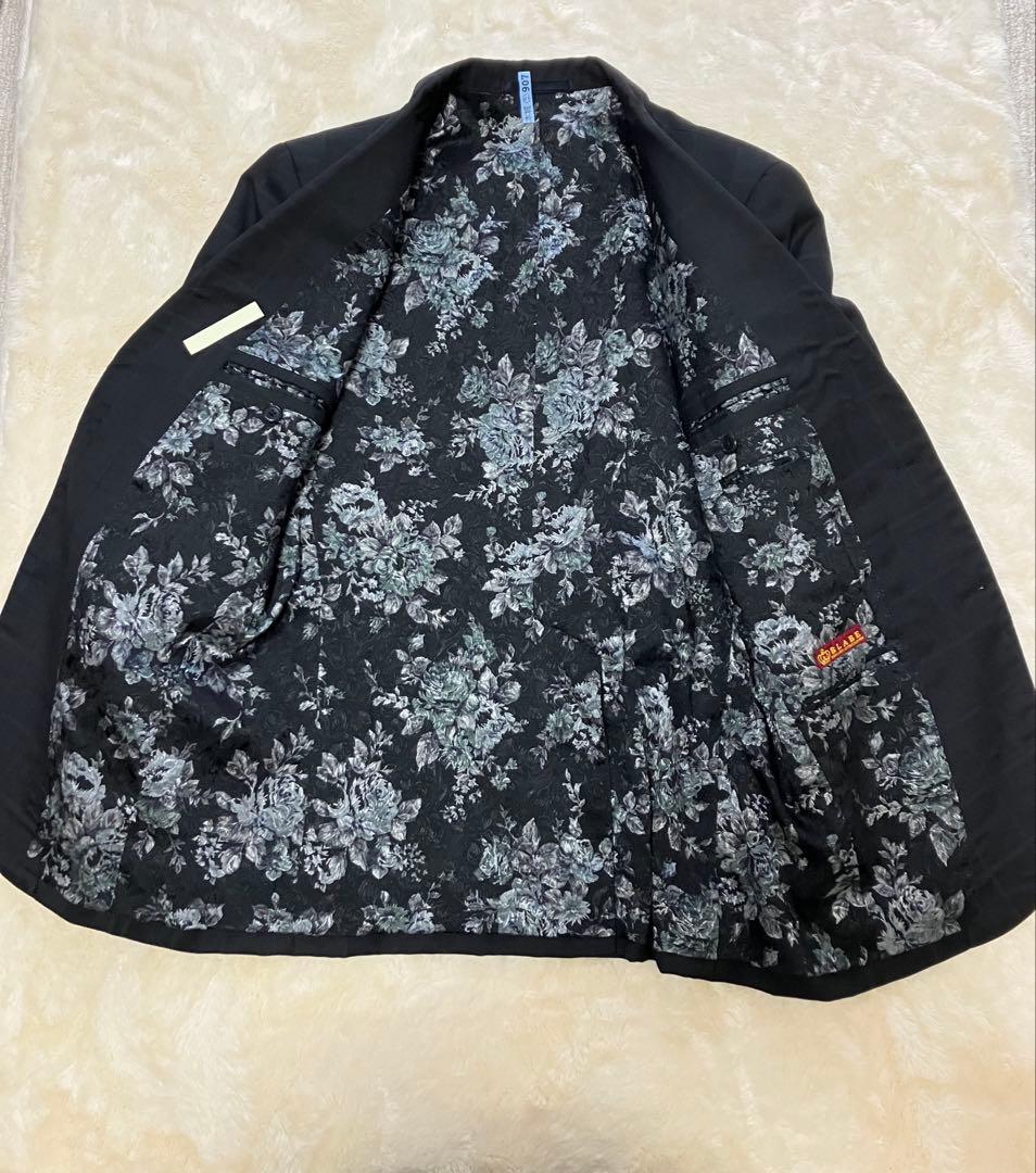 オーダースーツ　ブラック　ストライプ　Ｌ相当