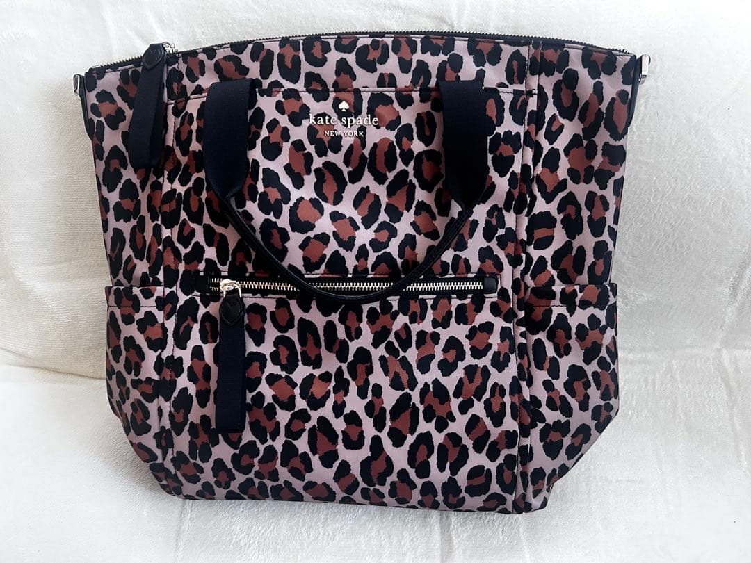 ケイトスペード レオパード ヒョウ柄 2way キャリーオンバッグ ハンドバッグ