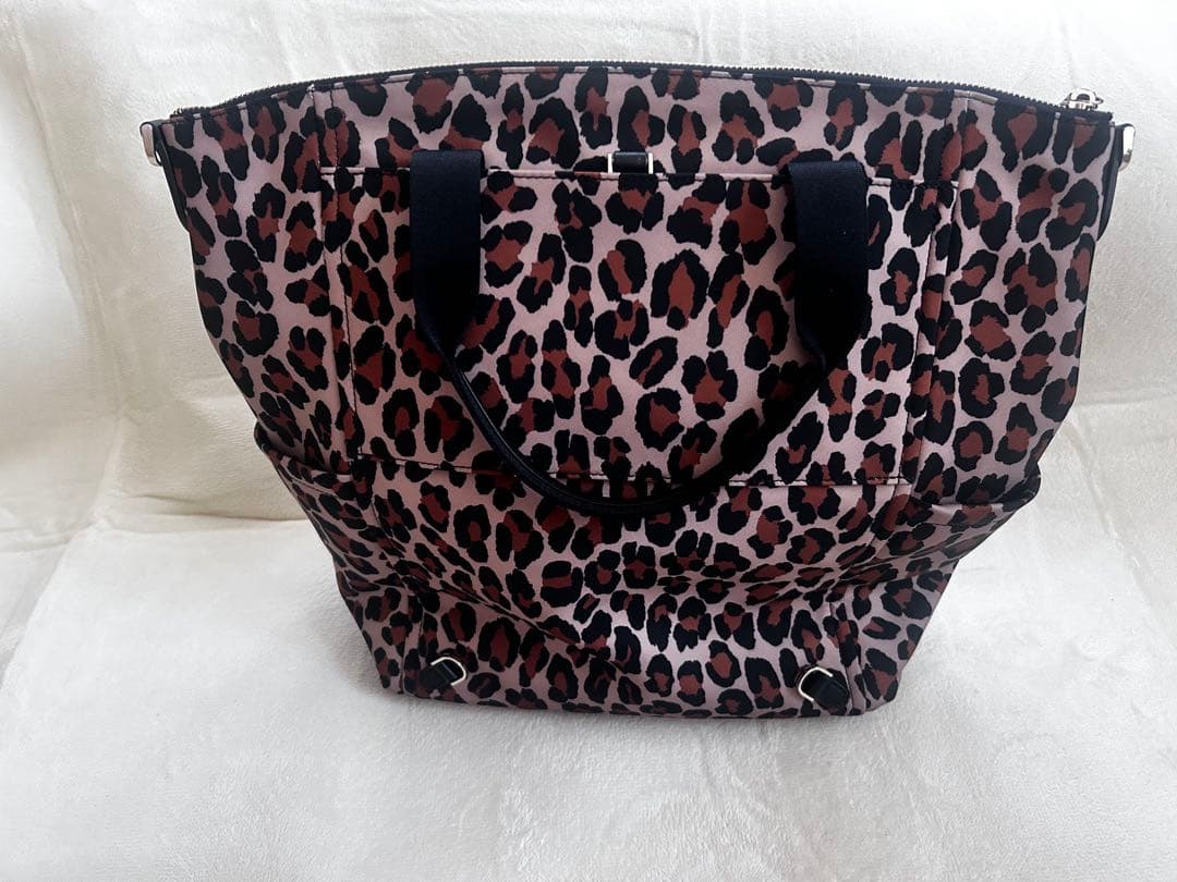 ケイトスペード レオパード ヒョウ柄 2way キャリーオンバッグ ハンドバッグ