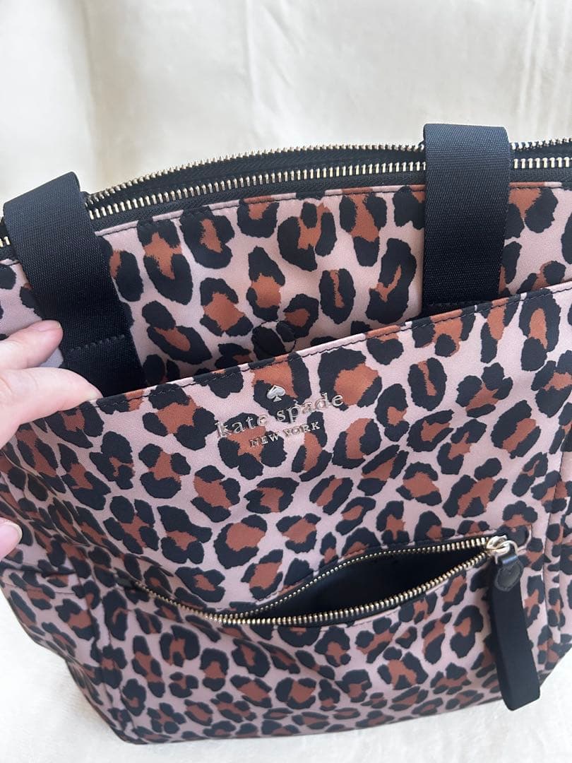 ケイトスペード レオパード ヒョウ柄 2way キャリーオンバッグ ハンドバッグ
