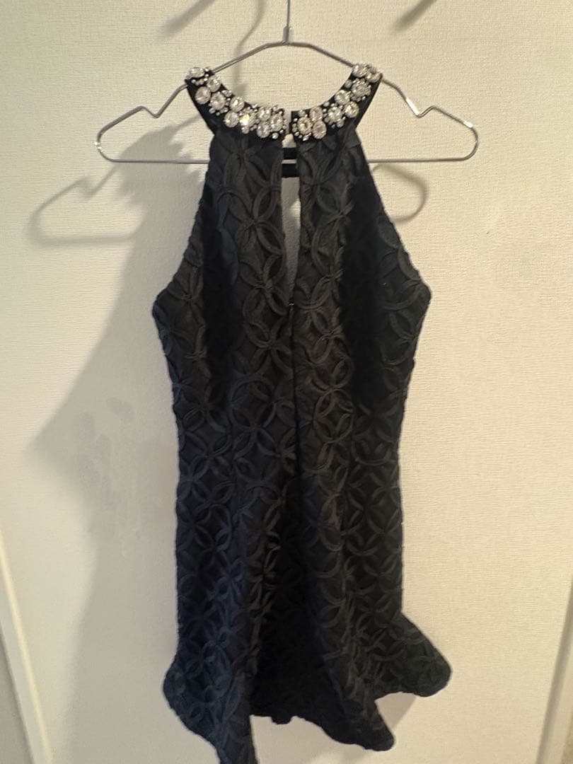 ROBE de FLEURS ローブドフルール ブラック ハイネックドレス S