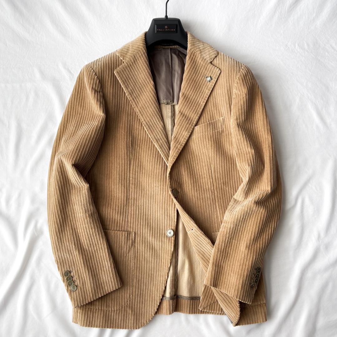 美品 タリアトーレ×ブリッラ コーデュロイ テーラードジャケット ベージュ 44