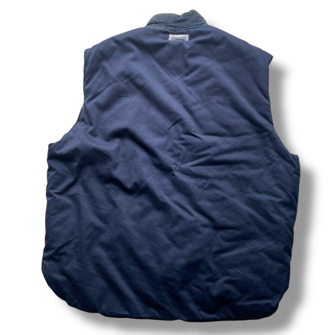 Papas パパス XXL コットンツイル 中綿入り 刺繍入りベスト イタリア製