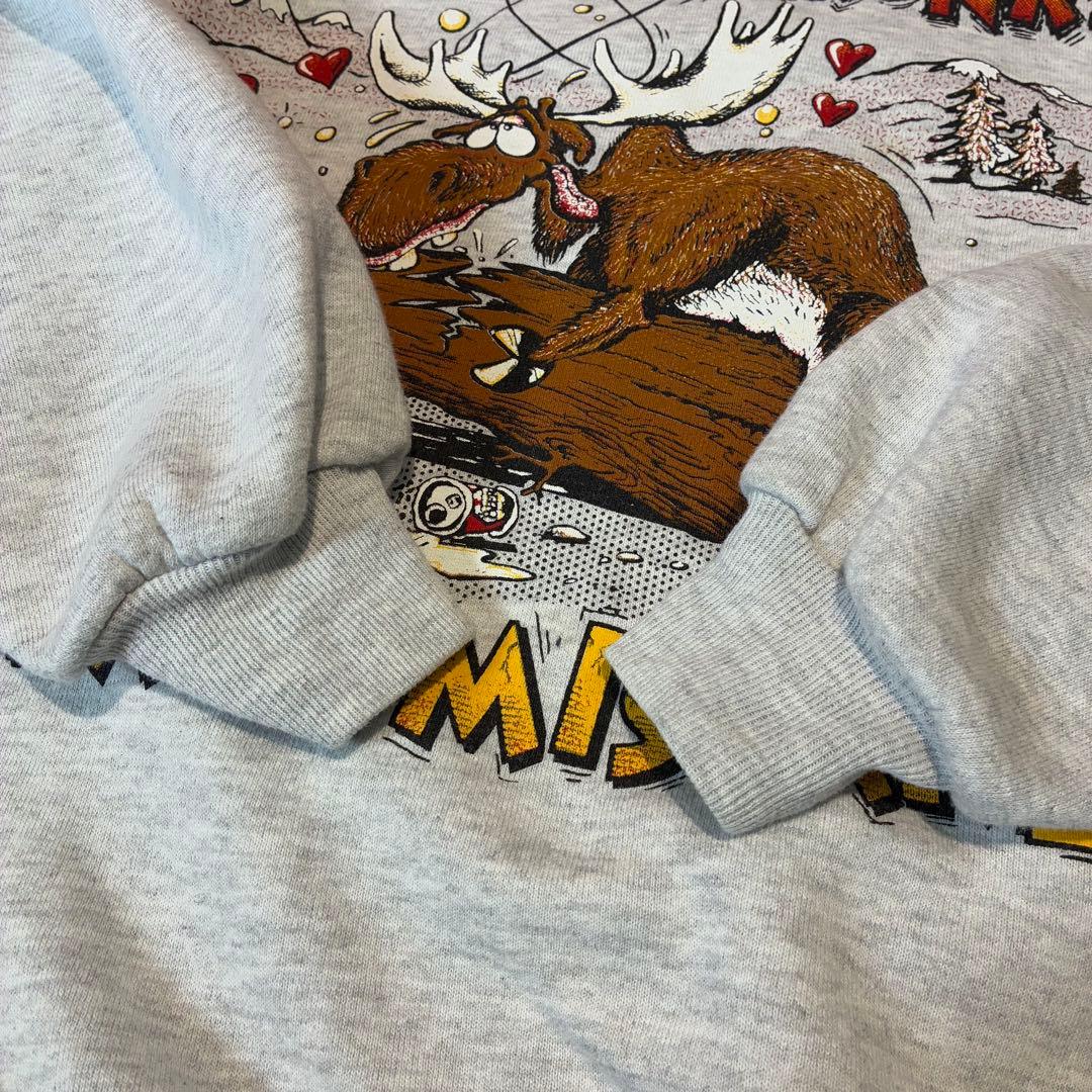 90s USA製　JERZEES セクシースウェット　ジョーク　鹿　酔っ払い