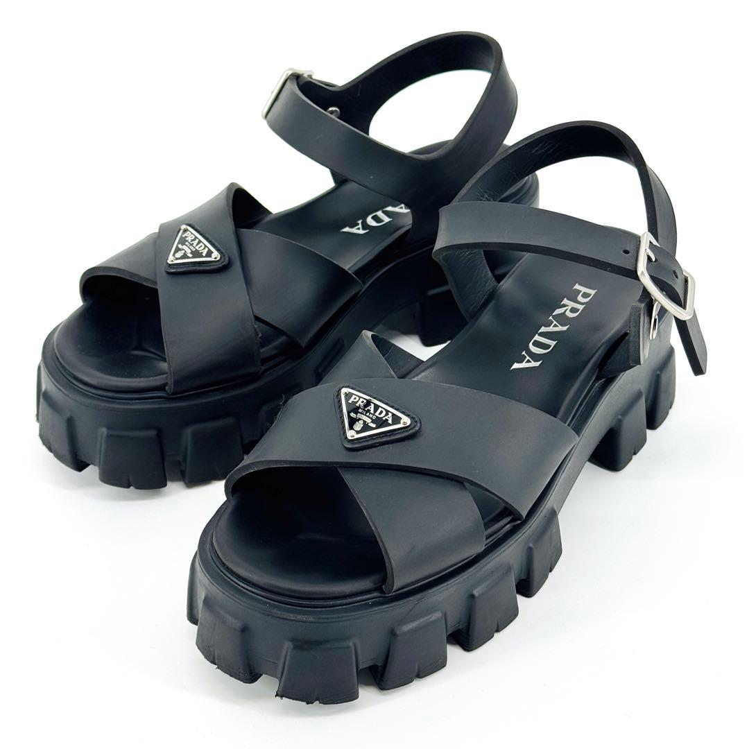 25SS PRADA プラダ モノリス ラバーサンダル ミュール 37