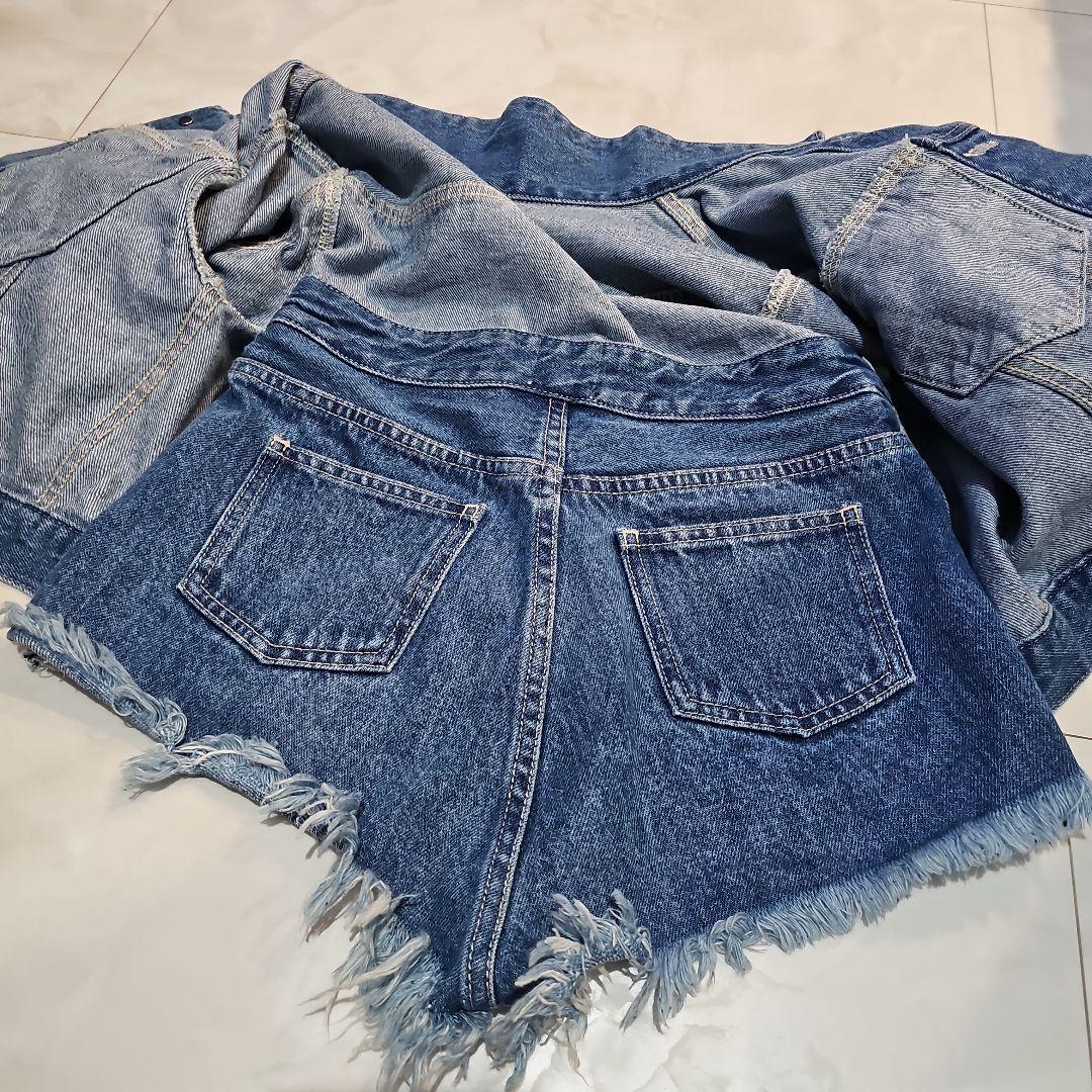 PINKY SHAKE シャツ巻きデニムショーパン