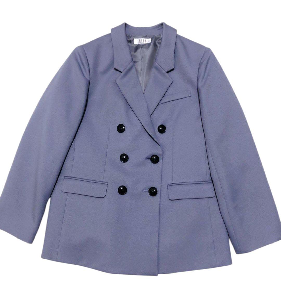 【160】ELLE en NOIR Wロング ジャケット パンツ スーツ エル