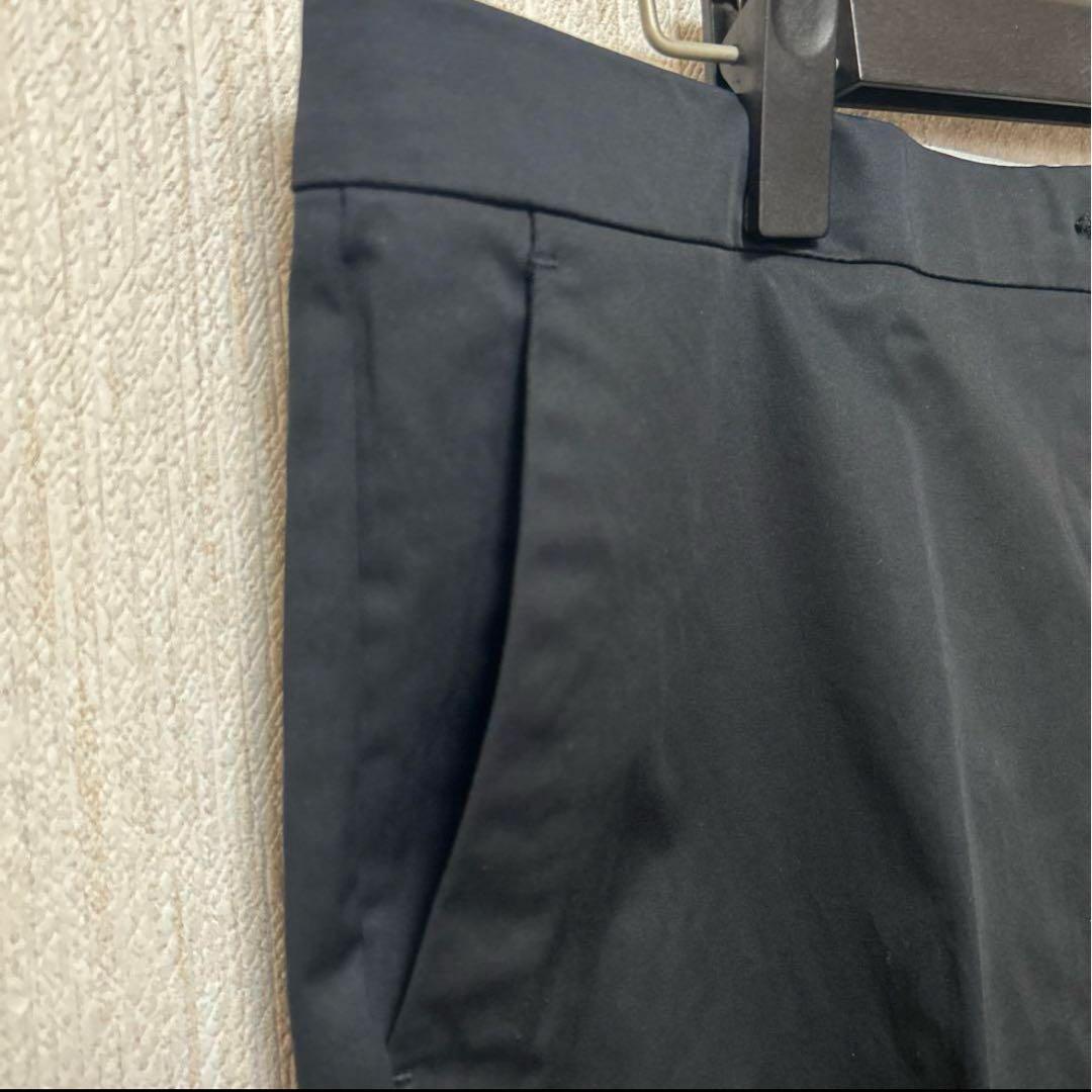 0318 ETRO 黒クロップド丈パンツ 46サイズ