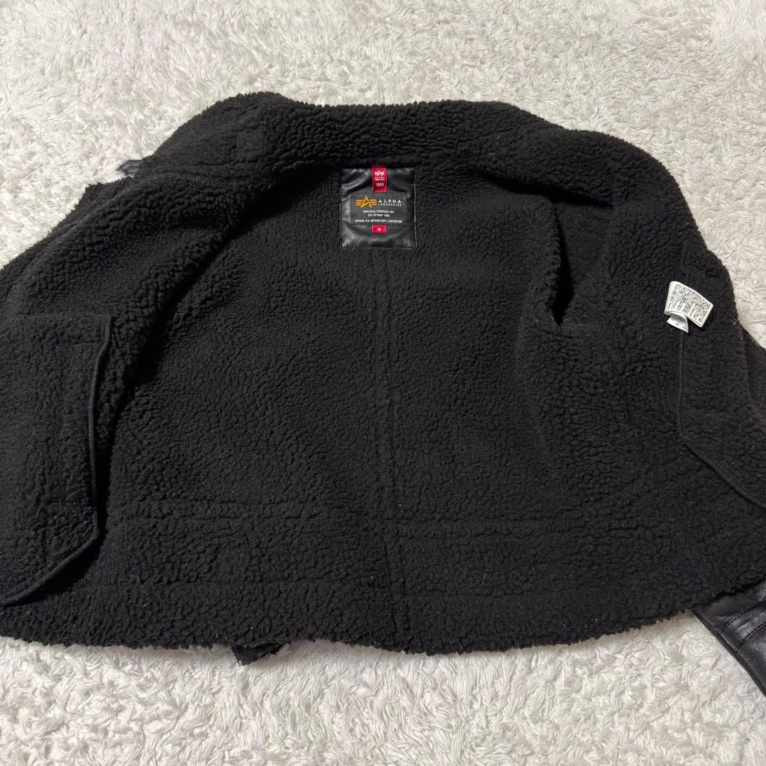 ALPHA INDUSTRIES フェイク ムートン ボアジャケット B-3 M