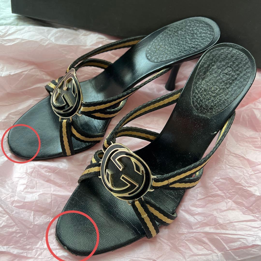 【中古】GUCCI グッチ ミュール サンダル ヒール レア