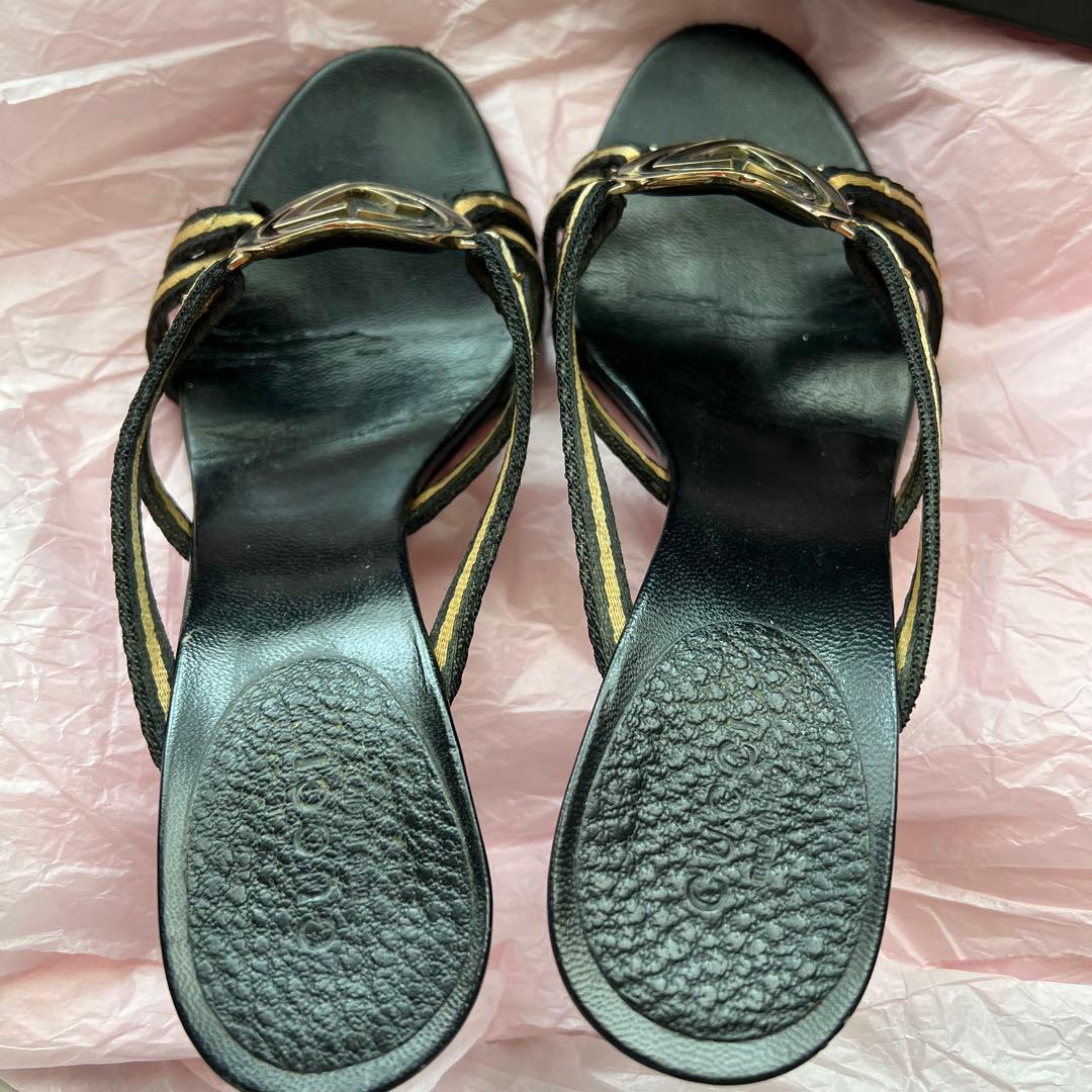 【中古】GUCCI グッチ ミュール サンダル ヒール レア